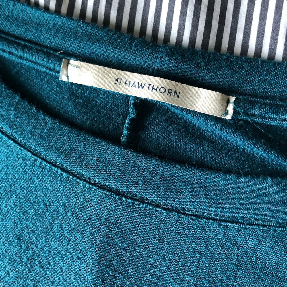 41 Hawthorne M teal dolman batwing top